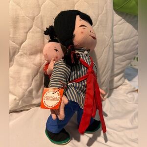 Michael Lee Signed Asian Vintage Doll. 1994, Micale, Black Yarn Hair, Baby & Tag